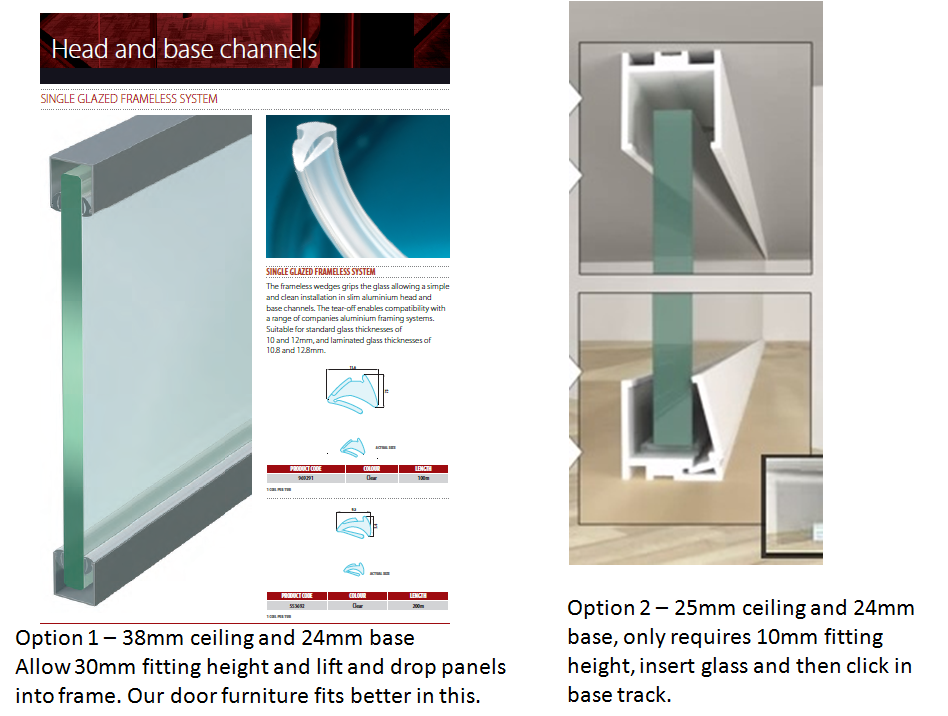 Glass Partition Track
